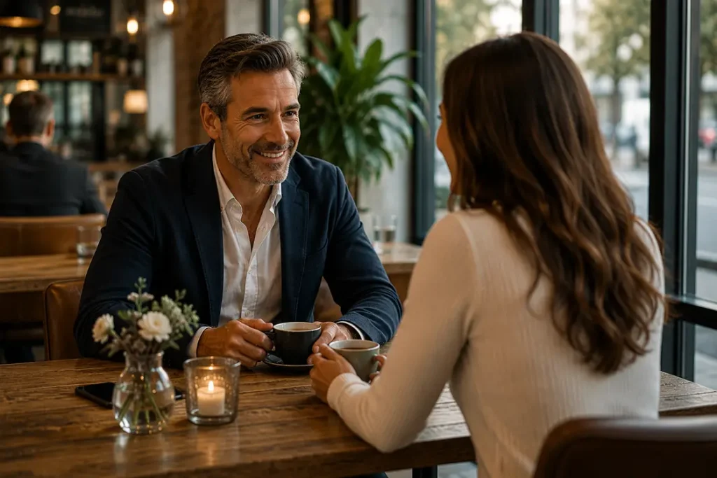 Meeting safely for a first date in a comfortable public setting