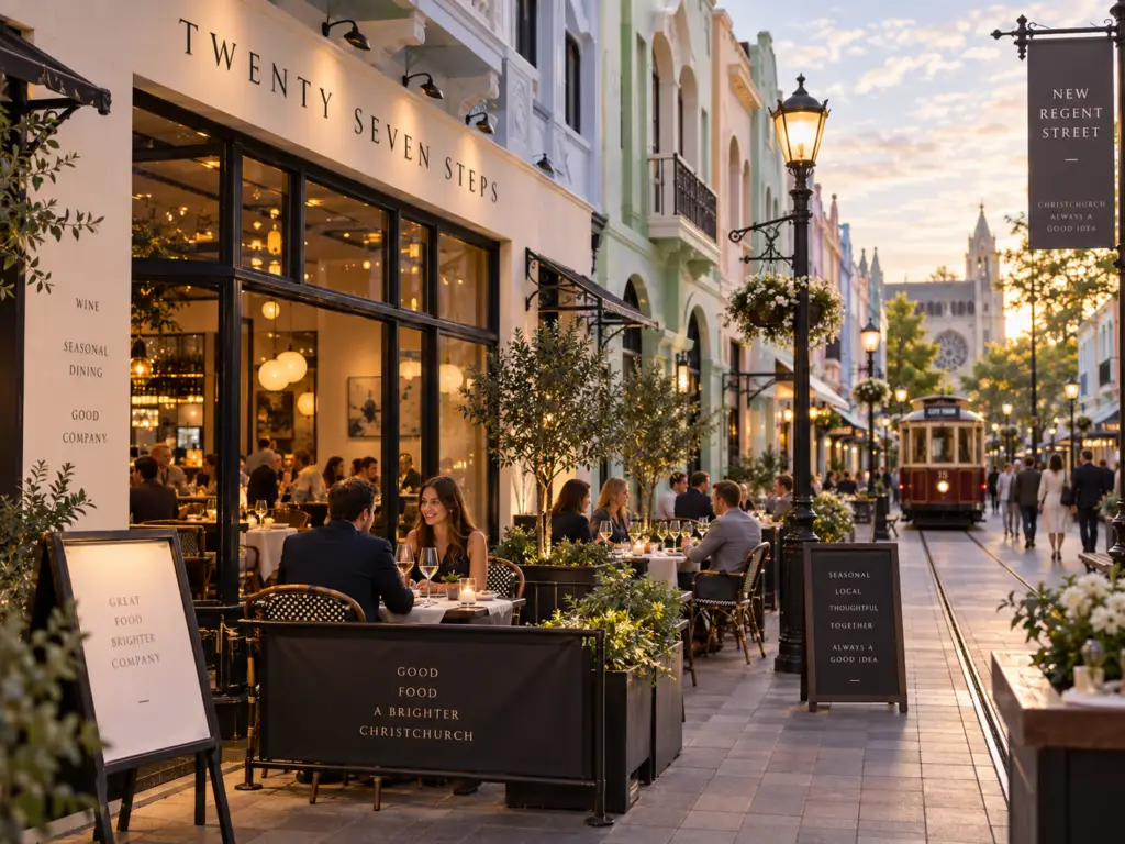 Twenty Seven Steps restaurant on New Regent Street Christchurch