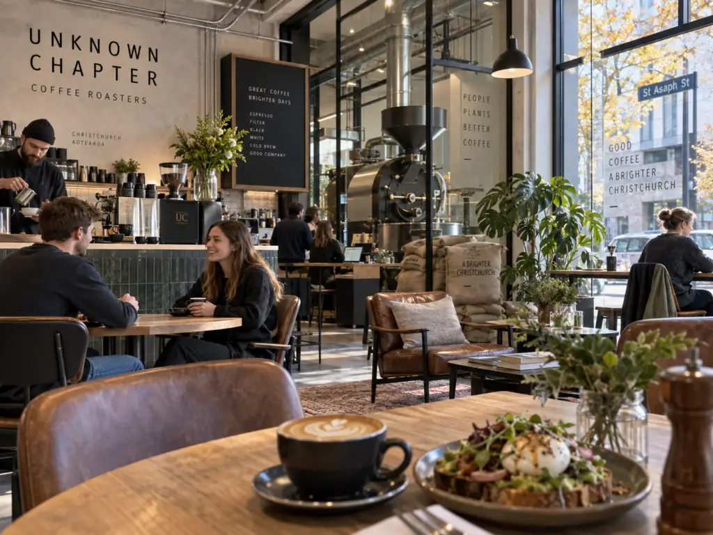 Unknown Chapter Coffee Roasters in central Christchurch